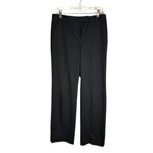 Charter Club Slim It Up Black Pinstripe Straight Leg Dress Pants Womens 6